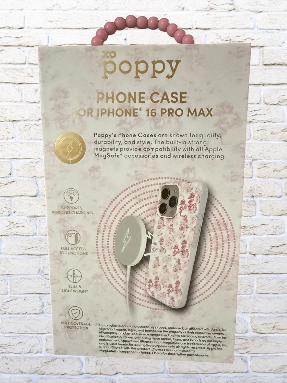 NIB XO Poppy Pink iPhone 16 Pro Max Case with MagSafe Compatibility - Picture 2 of 4
